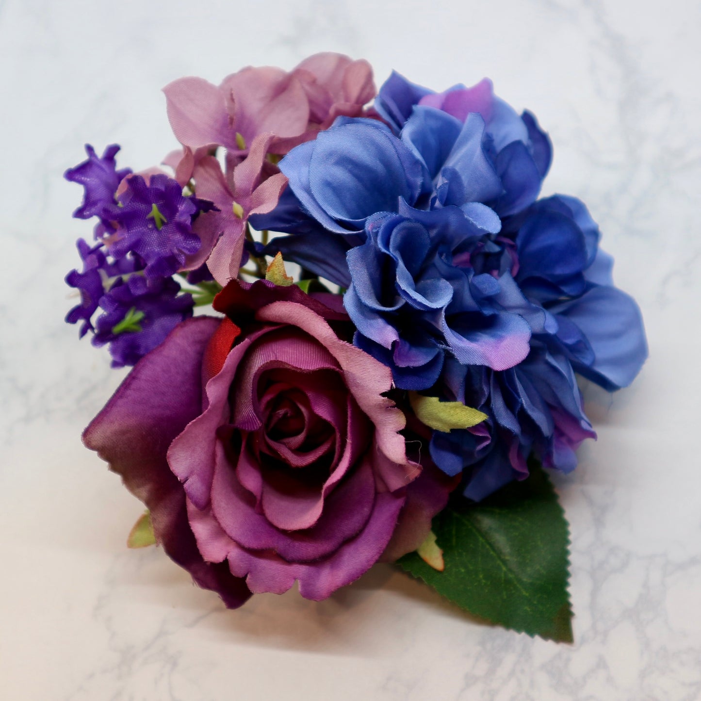 フラメンコ花髪飾り:フローレス(ブルー＆パープルのブーケ)