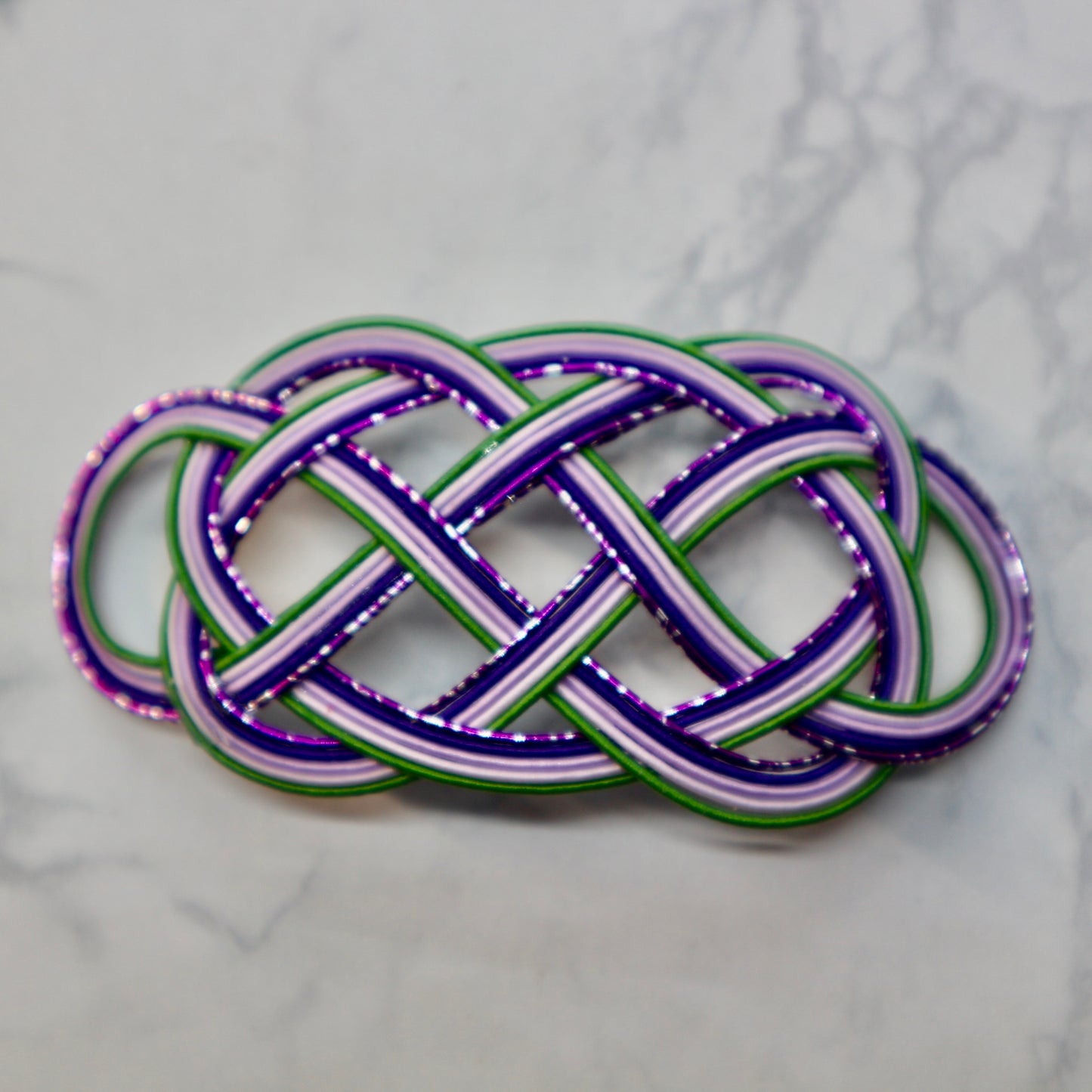 水引のマジェステとかんざし(銀紫、紫、薄紫、緑)